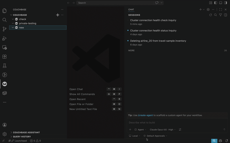 Couchbase MCP Server installation using the Couchbase VS Code Extension
